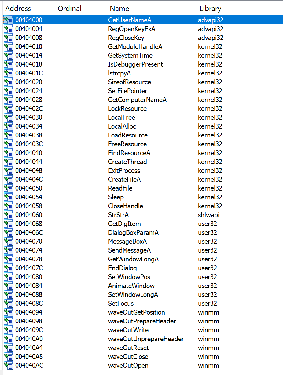 IDA Imports