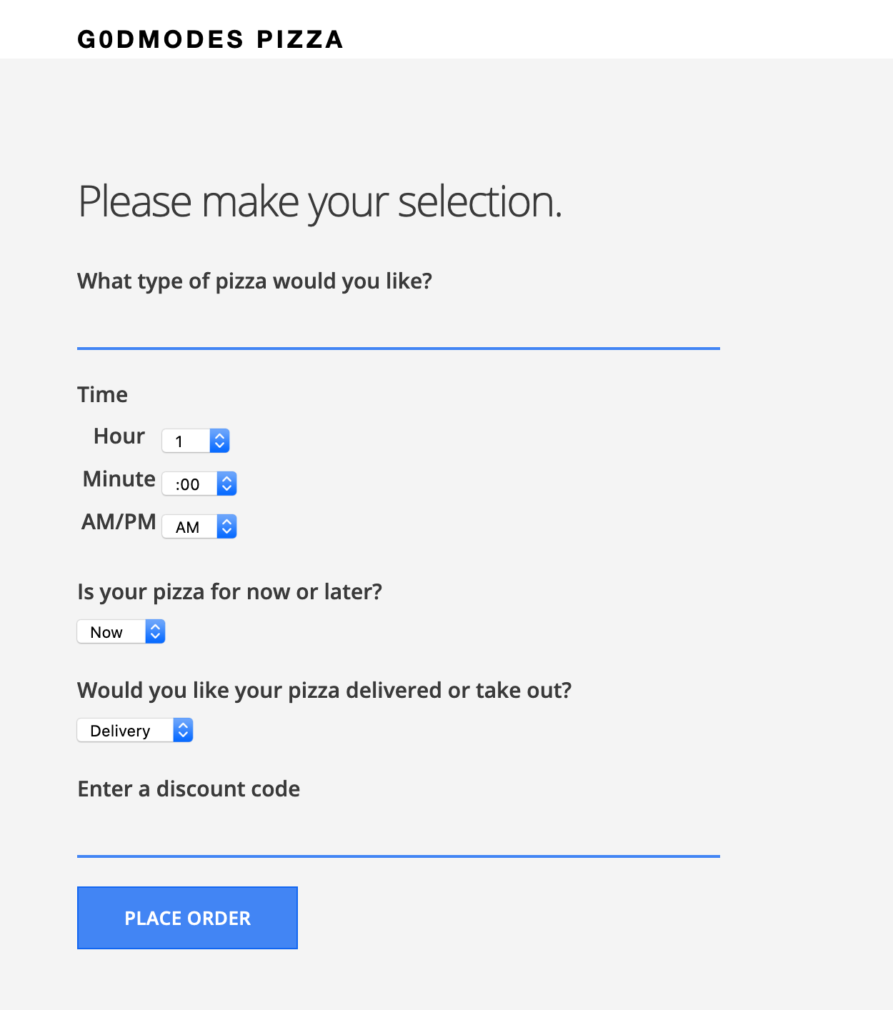 Order Page